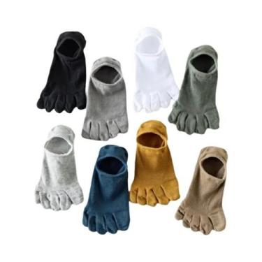 Imagem de Meias Masculinas De 5 Dedos Em Malha Respirável Antiodor Com Silicone 