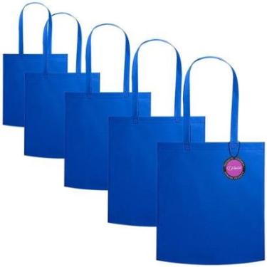 Imagem de Kit 5x Sacola Ecobag em TNT Premium 37x41cm Termo Selado Malta TopGet-Unissex