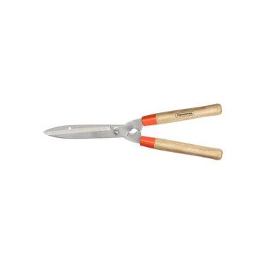 Imagem de Tesoura para Cerca Viva e Grama Tramontina com Lâminas Metálicas e Cabos de Madeira