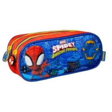 Imagem de Estojo Duplo Infantil Escolar Volta Aulas Com Spidey 15016-Unissex