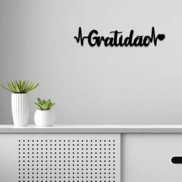 Imagem de Motivacional Quadro Gratidão Recorte Palavras Mdf 30X6,5cm - Decoraset