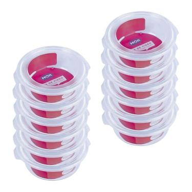 Imagem de Kit 12 Potes Hermético Marmita de Vidro Redondo 620ml Mor