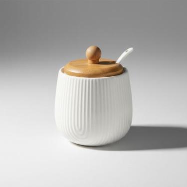 Imagem de Açucareiro Com Colher De Ceramica 360ml Casa Decoração - Etilux