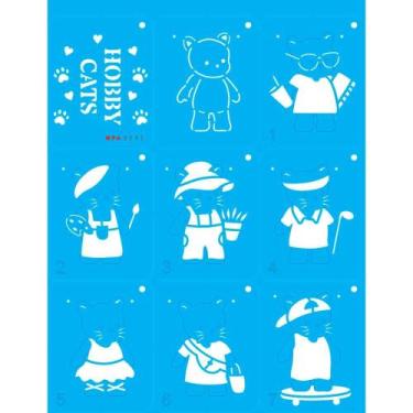Imagem de Stencil Opa 20 x 25 cm - Hobby Cats - 3711 - Opa Criando Arte