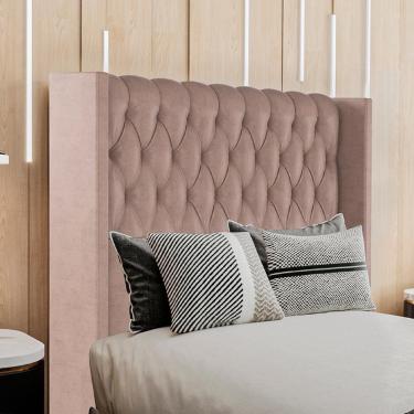 Imagem de Cabeceira Solteiro 88 Cm Toquio Veludo Rose Soon Rose