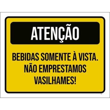 Imagem de Kit 5 Placa Acm Bebidas Vista Emprestamos Vasilhames 18X23 - Sinalizo