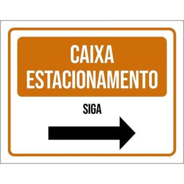 Imagem de Kit 5 Placa Acm Caixa Estacionamento Siga Seta 18X23 - Sinalizo