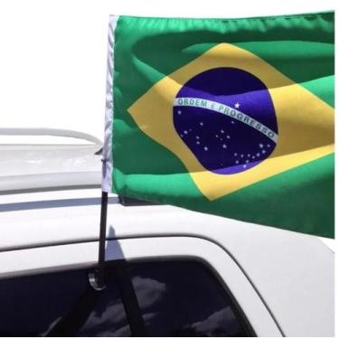 Imagem de Bandeira do Brasil Poliester com Haste Para Carro - NYR
