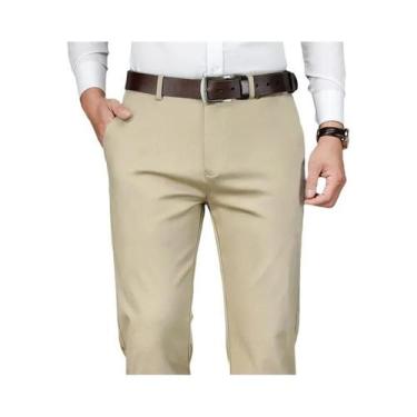 Imagem de Calças Casuais Masculinas Em Algodão Stretch E Fibra De Bambu, Estilo 