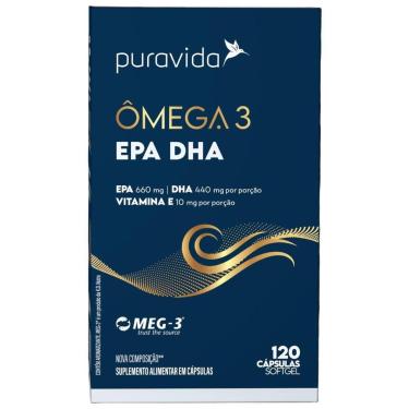 Imagem de Omega 3 EPA DHA 120 Capsulas Soft Gel - PuraVida-Unissex