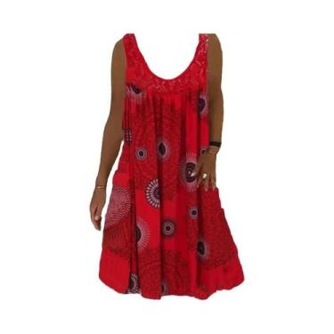 Imagem de Vestido Feminino Casual De Verão Com Estampa Digital, Ombro a Ombro, T