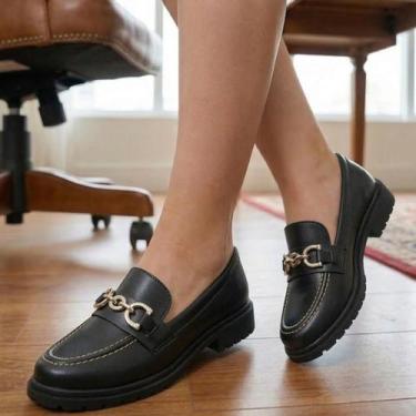 Imagem de Mocassim Oxford Feminino Sapatilha Tratorado Loafer Conforto - LAZZLU,