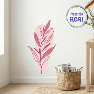 Imagem de Adesivo Floral Boho Rosa Estilo Nórdico 47x90 Minimalista Mod.03
