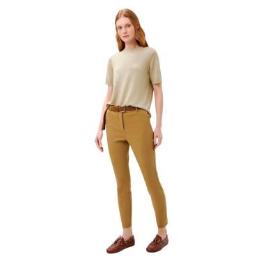 Imagem de Calça Hering Feminina Caqui Cintura Média Em Alfaiataria-Feminino