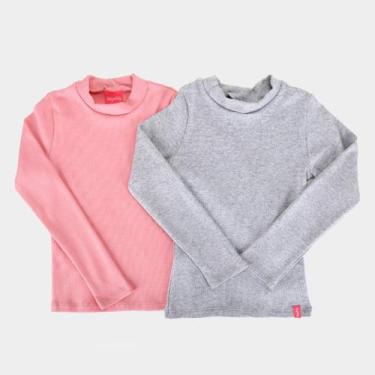 Imagem de Kit Blusa Infantil Kely & Kety Manga Longa Menina - 2 Peças, Rosa, Cin