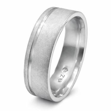 Imagem de Aliança em Prata 925 Fosco Diamantado - Design Exclusivo - Justino Rib