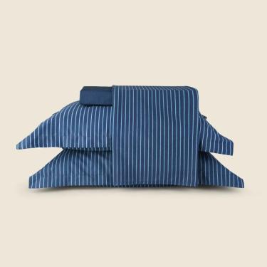 Imagem de Jogo de Cama Liv 180 Fios Azul - A\CASA