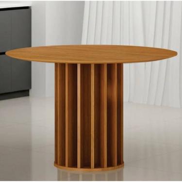 Imagem de Mesa Flora Redonda Tampo Cinamomo Sem Vidro 1,08m Leifer