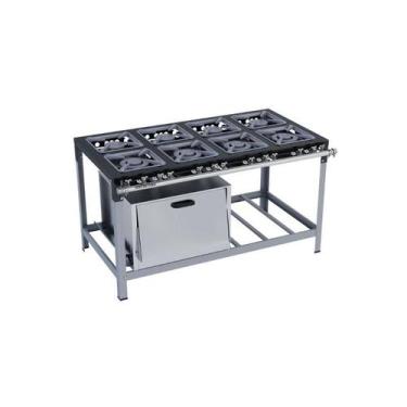 Imagem de Fogão Industrial 8 Bocas 30X30 com Forno Luxo Metalmaq