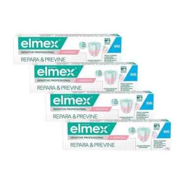 Imagem de Kit 4 Cremes Dentais Elmex Sensitive Professional + Gengivas 110g Cada
