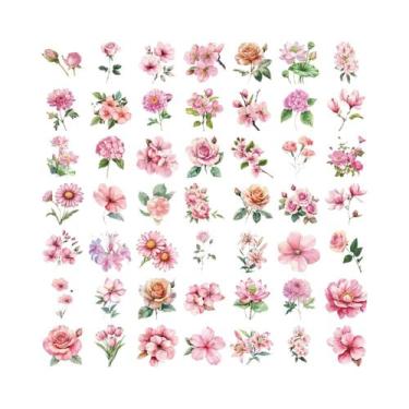 Imagem de Adesivos Transparentes Rosa Escuro 50 Peças PET Impermeáveis Para Guit