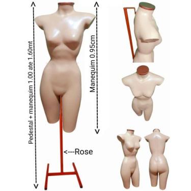 Imagem de Manequim feminino (meio corpo cinturinha N.36) bege com tampa Rose + p