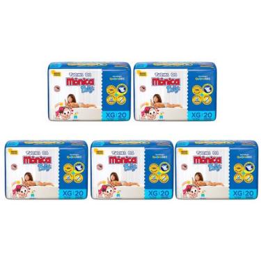 Imagem de Fralda Turma da Mônica Baby Jumbo Tamanho XG - 5 Pacotes com 20 Fralda