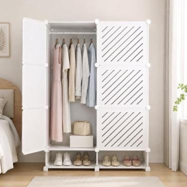 Imagem de Guarda Roupa Modular 6 Portas Com Sapateira Cabideiro Closet Organizad