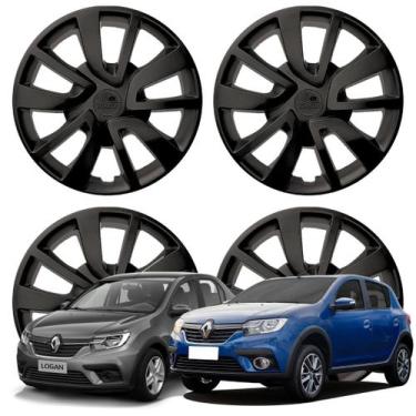 Imagem de Jogo Calota Aro 15" Renault Logan Sandero 2014-2020 Fixação por Pressã