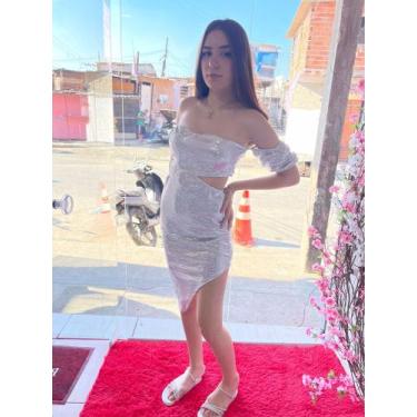 Imagem de Vestido paetê - Suzana Modas , Prata, único 
