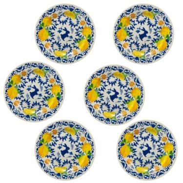Imagem de Conjunto 6 Pratos rasos de Melamina Páscoa Sicilia 27 cm - fl