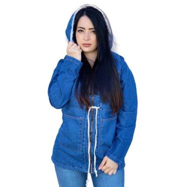 Imagem de Jaqueta Parka Jeans Forrada Com Pelo - Expresso, Azul, G