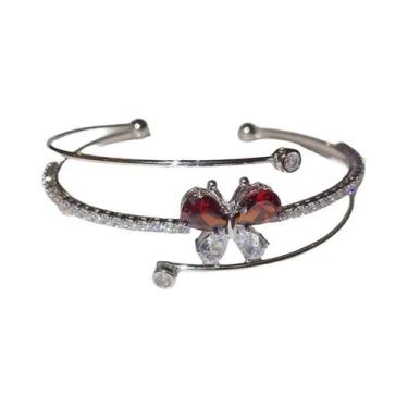 Imagem de Pulseira De Luxo Feminina Com Laço De Zircônia, Acessório Delicado E M