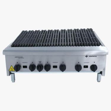 Imagem de Chapa Grill Charbroiler Americana Venancio Corpo em Aço Inox Escovado 