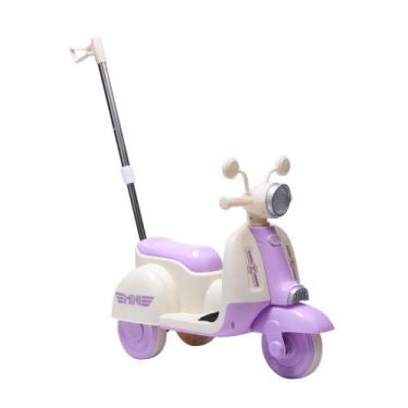 Imagem de Moto Elétrica Infantil Candy com Empurrador - Lilás - UNITOYS