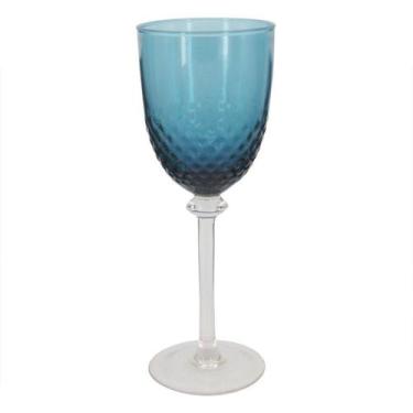 Imagem de Taças De Vinho Branco De Vidro Azul 160ml 6 Peças - BTC
