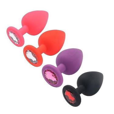 Imagem de Plug Anal de Silicone - Tamanho P - Ellun Lingerie, Fúcsia, P
