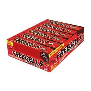 Imagem de Drops Freegells Caixa C/12unid, Chocolate c/ Cereja