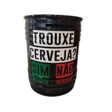 Imagem de Tambor Tonel Decoração Lixeira Trouxe Cerveja Sim ou Não - INOVA MOVEI