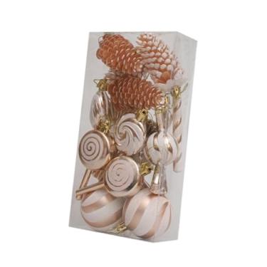 Imagem de MERIGLARE 15x Decorações de Natal Penduradas Conjunto de Decorações de Árvore de Natal Arte Moderna Bolas Decorativas de Natal Pingentes de Baubles para Sala de, Laranja Claro