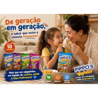 Imagem de Kit 10 Salgadinhos Pippos Vitaminado 30g São Braz - DiversosKit 10 Sal