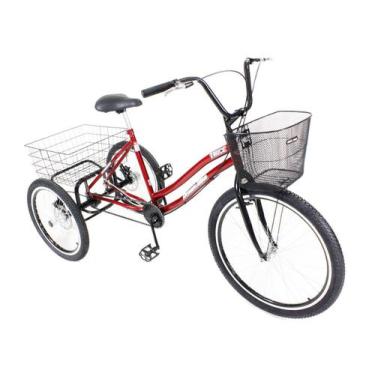 Imagem de Bicicleta Triciclo 3 Rodas Twice Aro 26 Vermelho Freio Disco - Dream B