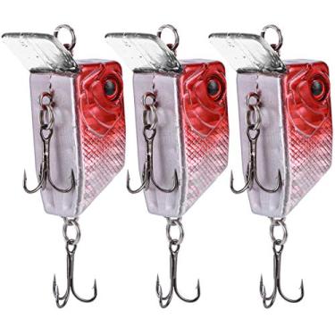 Imagem de Isca de pesca quadrada projetada de cor brilhante realista, isca de pesca artificial, para entusiastas da pesca Pesca no gelo Loja de equipamentos de pesca Pesca selvagem(4 #)