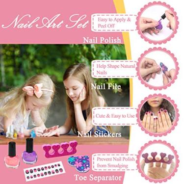 Kit de maquiagem infantil para meninas, conjunto completo de malas