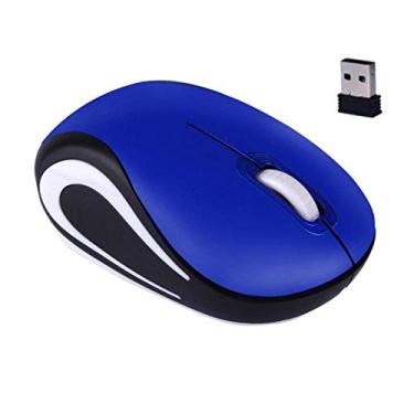 Imagem de heave Mini Mouse sem fio portátil PC Notebook 800/1200DPI USB 3 teclas Óptico 2.4G Mouse ABS Colorido Slim Mouse sem fio para PC Azul