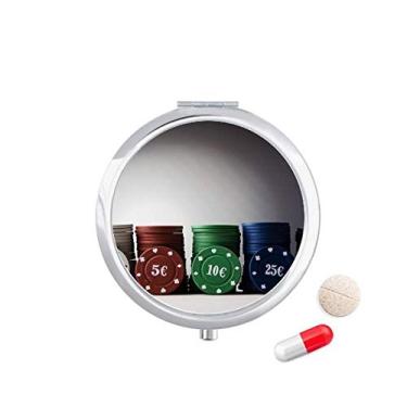 Imagem de Caixa de comprimidos para jogos de cartas com chip e compartimento para remédios