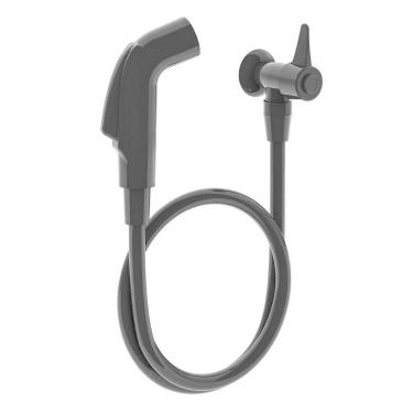 Imagem de Ducha Higiênica Japi Preto Abs Flexível 1,2M 1/4 Volta Dhk