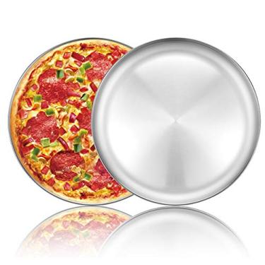 Imagem de Deedro Forma de pizza para pizza, 30,5 cm, de aço inoxidável, para pizza, assadeira, assadeira, assadeira de pizza, assadeira de pizza saudável para forno, 2 unidades