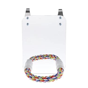 Imagem de 1 peça de espelho de pássaro com suporte de poleiro, resistente ao desgaste e resistente a mordidas para