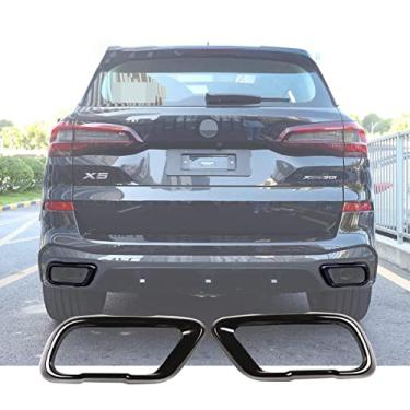 Imagem de Acessórios exteriores de aço inoxidável, silenciador de exaustão, 2 peças, para BMW X5 G05 X7 G07 2019-2021 M versão esportiva